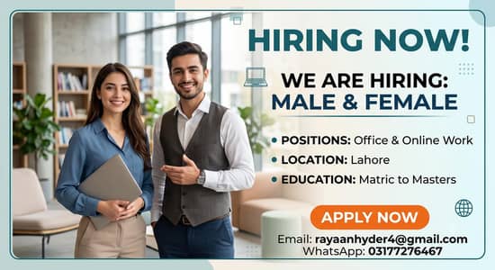 ALM (We are hiring male and female for office and online work. )