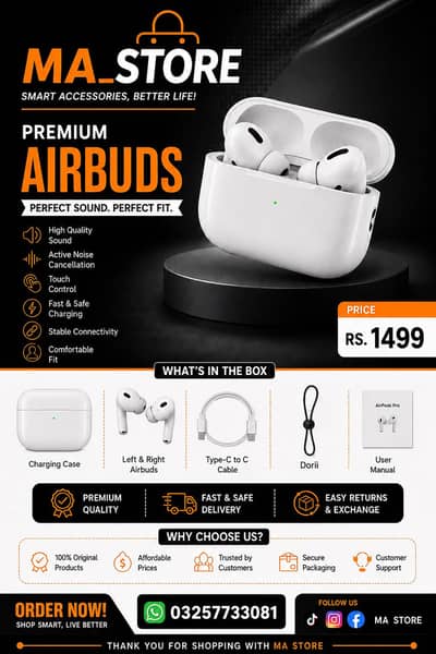 PRO 2 AIRBUDS | PREMIUM QUALITY | ORDER NOW