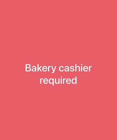 Bakery Cashier job