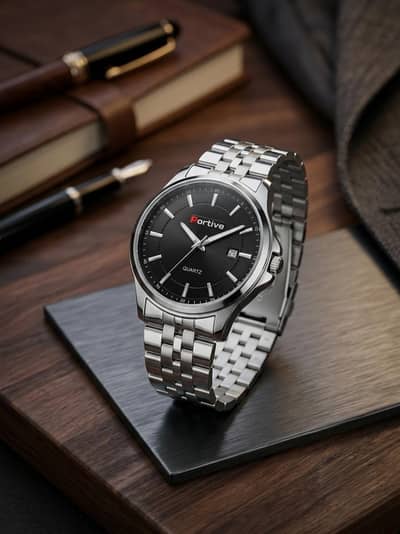 portive men,s steanless steel waterproof watch