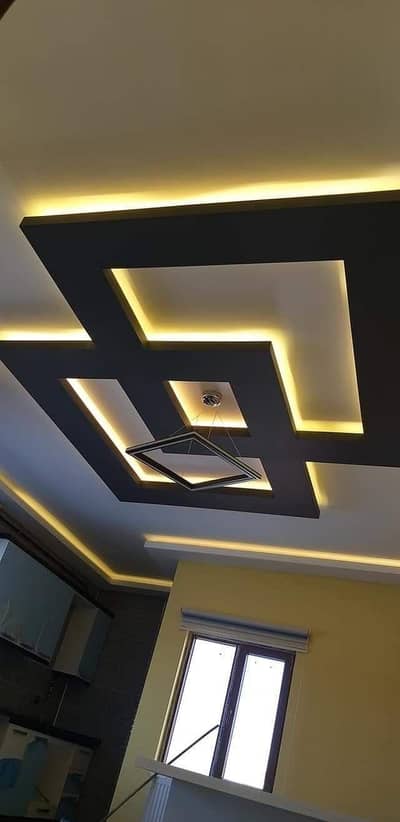 false ceiling/gypsum board partition/glass partition/home interior