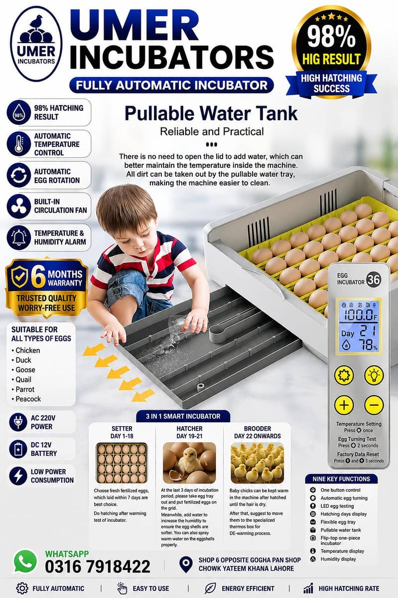 Automatic Egg Incubator | Egg Hatching Machine | Incubator | Brooder 11