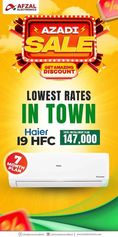 haier AC on zero percent markup available