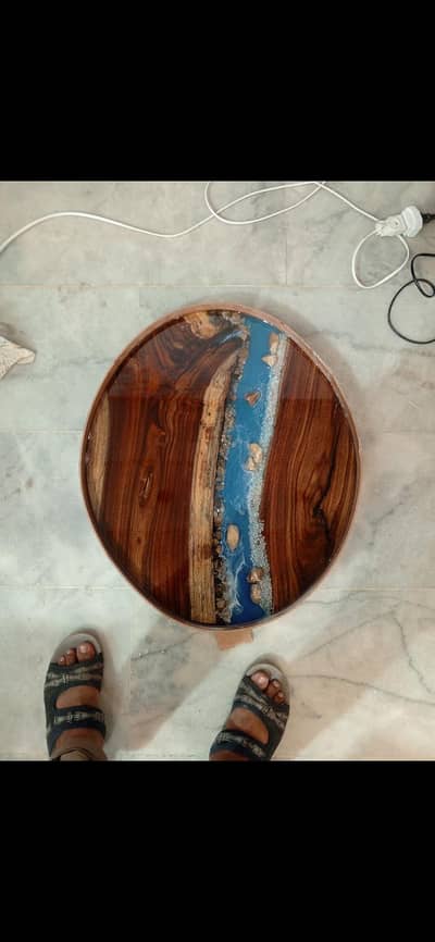 Custom Handcrafted Epoxy Resin River Table Top | Premium Wooden Design