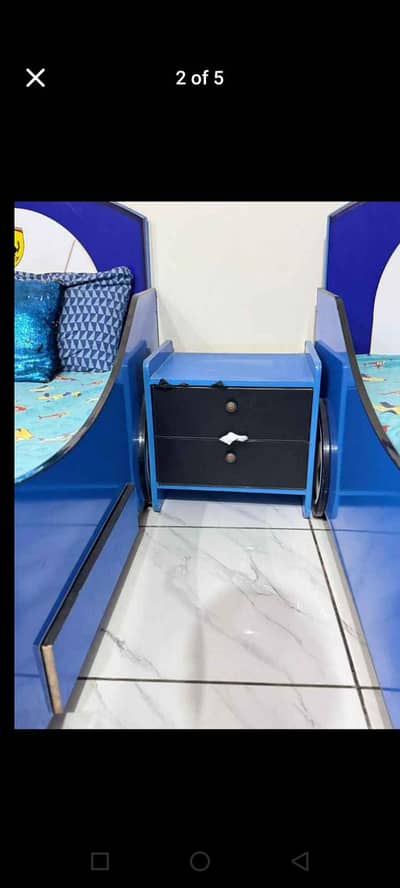 02 Kids beds with 02 side tables, 02 mattress and 01 dressing