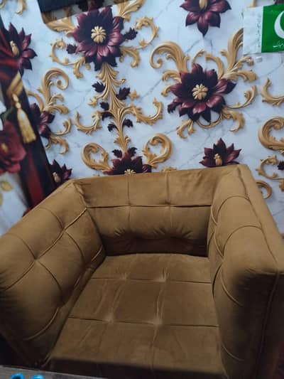Brown sofa set welwet cloth mai