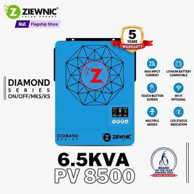 Ziewnic Diamond Series PV8500 Hybrid Solar Inverter 6.5KW | Pure Sine