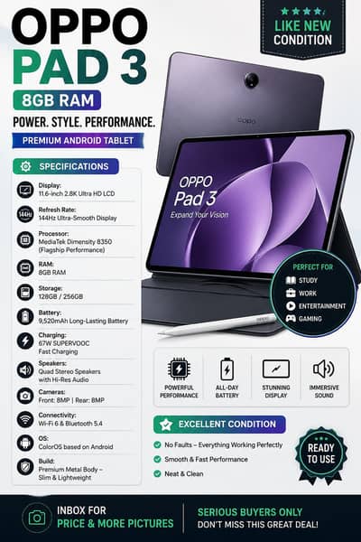Oppo Pad 3 Imported from (Uk)