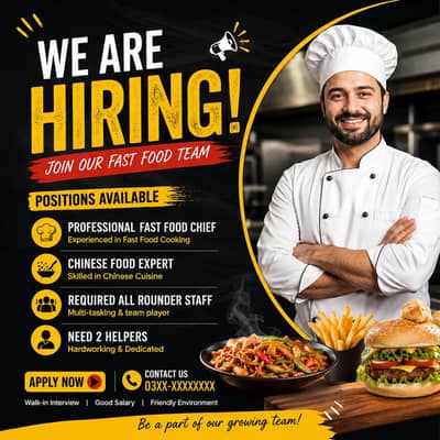 Fast Food Chief Required in 6th Road