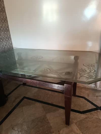 Double Glasses Dining Table available for sale