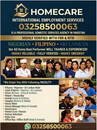 Negirian Maids / House Maids /cook/House chef / Baby Sitter available
