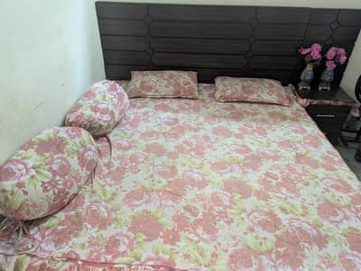 Bed set almari one side table & sheesha almari