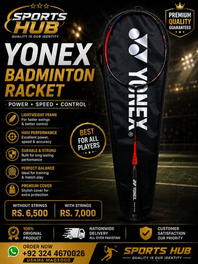 Yonex Badminton Racket with Cover | Original Quality | Sports Hub