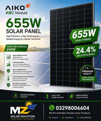 AIKO Solar Panel 655W (ABC N-Type)
