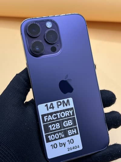 I phone 14 pro Max 128 GB Factory unlock non PTA 100% Battery Health