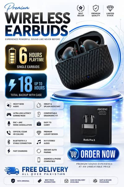 premium wirless earbords best sound quality  free delivery