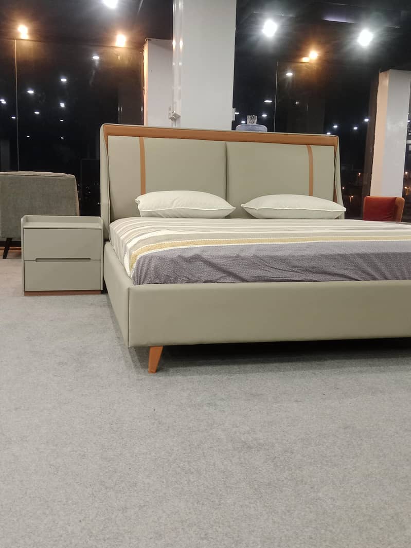 bed with side table 0