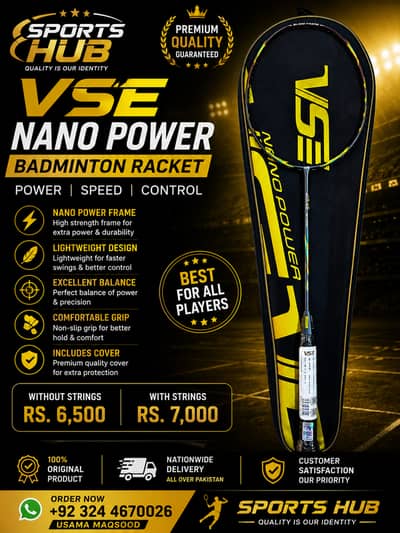 VSE Nano Power Badminton Racket | Original Quality | With Cover |