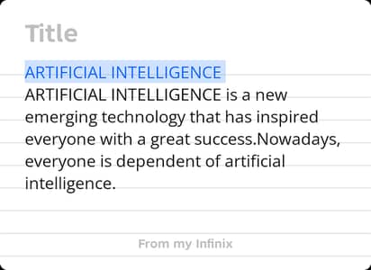 ARTIFICIAL INTELLIGENCE