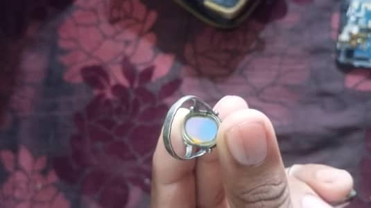 opal stone with silver ring