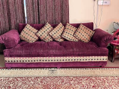 Deep Purple Velvet Couch | 10/10 Perfect Condition