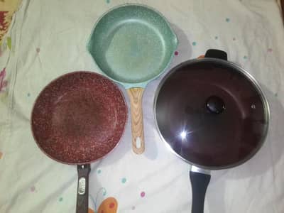 Frypan nonstick marble cookware imported