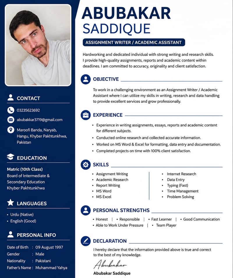 Assignment Writer | Data Entry Operator | MS Word Expert 0