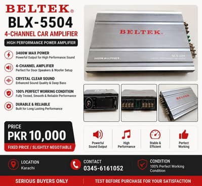 BELTEK BLX-5504 4-Channel Car Amplifier – For Sale