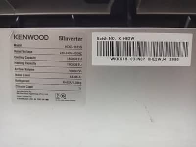 Kenwood inverter slip ac 1.5 ton chance deal
