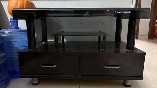 Tv console table with glass TOP