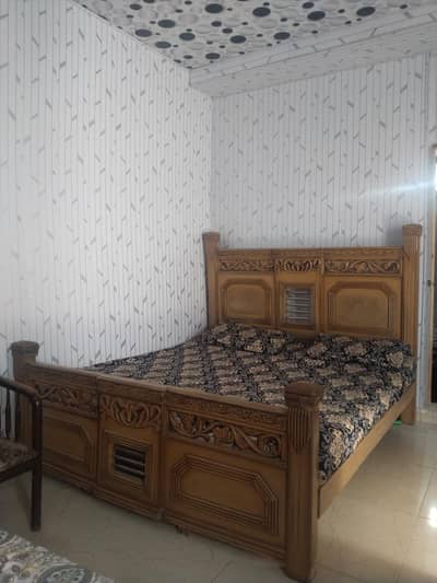 complete double bed with mattress for sale