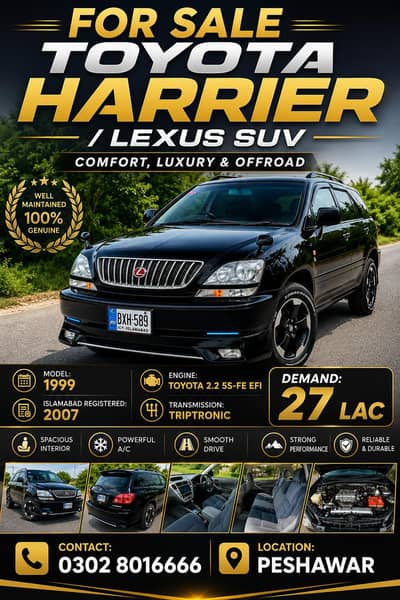 Toyota Harrier/Lexus 2.2 Model 1999/2007