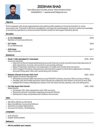 loking For Part Time Job Near Blue Area Cashier /DataEntry/Acounts Wrk