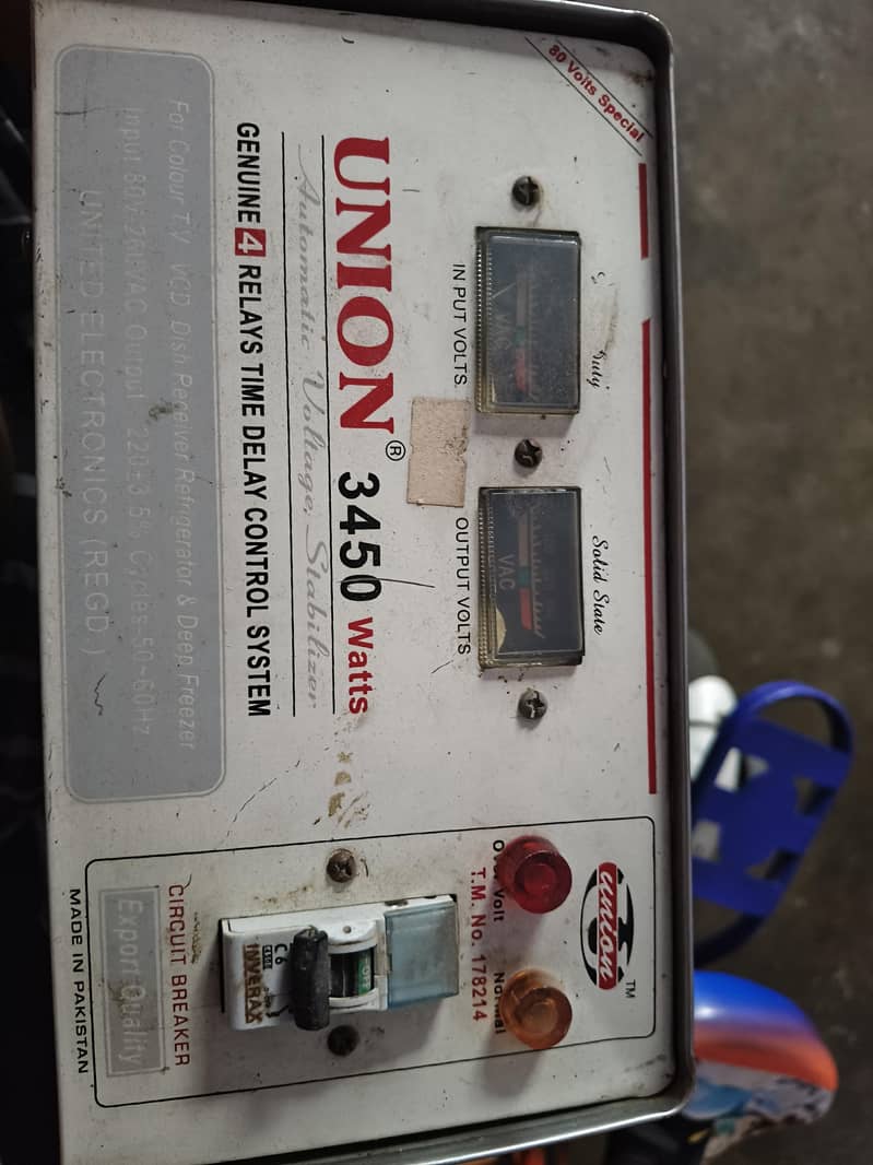 Union Stabilizer 3450 watts. 0