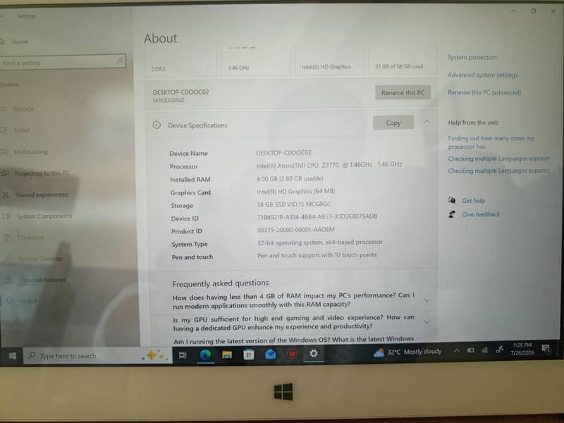 tablet 4gb ram 3
