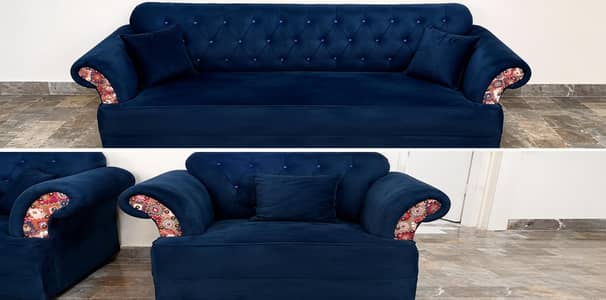 Dark blue colour five seater sofa set for sale