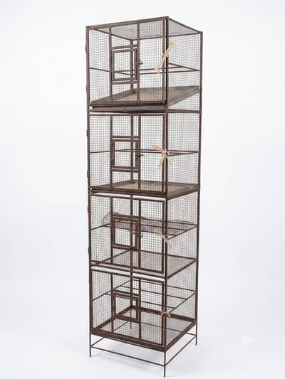Heavy Duty Iron Bird Cage – 4 Portions / Portions with Trays