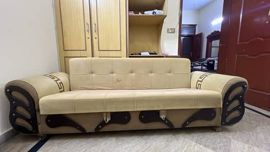 3-Seater Sofa Cum Bed - Beige Color | Comfortable  & Space saving