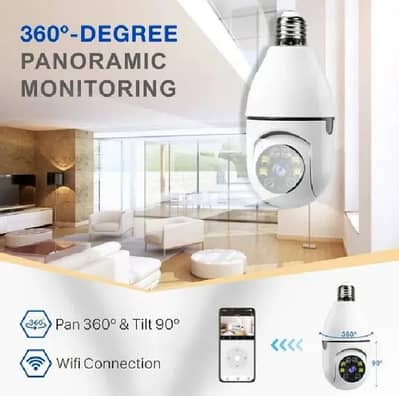 WiFi E27 Bulb CCTV Security Camera – 360° Panoramic HD Wireless IP Cam