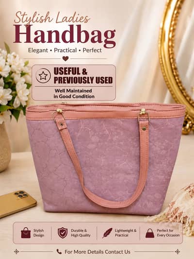 Stylish ladies Handbag | 2 Zips | Used | Well Maintained |