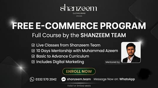 Free Online E - commers classes for 10 days biginners to advance
