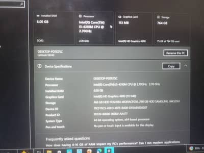Dell latitude E6540 | i5 4th gen | 8 GB RAM | 500 GB hard drive