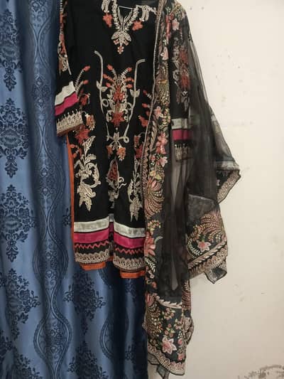 embroidered loan three piece