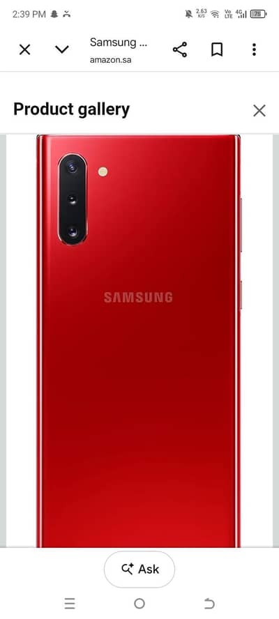 Samsung Mobile Note 10