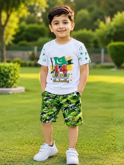 *Product Name*: 14 August Boy's Printed Shirt And Shorts Set *Product