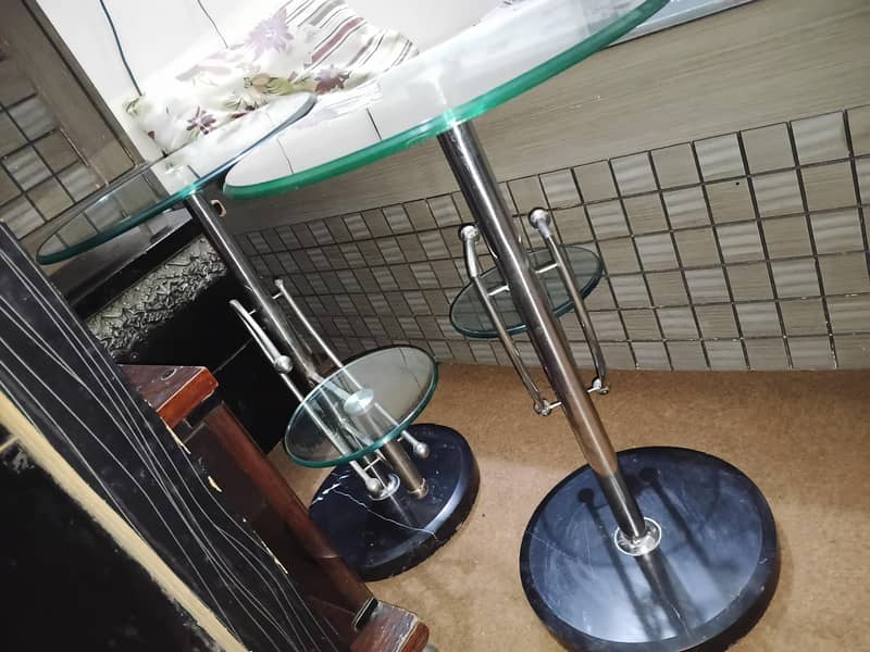 coffee table set 2 table solid marble and glass 2