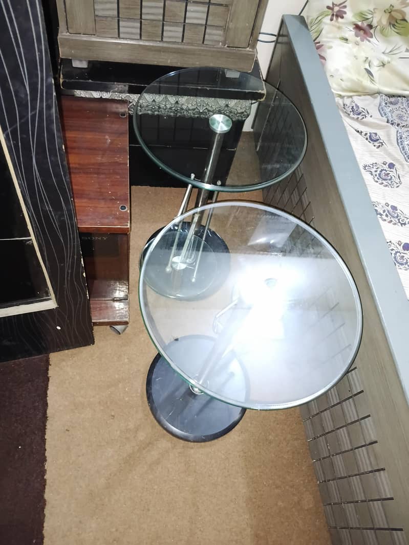 coffee table set 2 table solid marble and glass 3