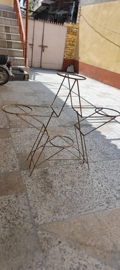 Plant stand & iron chairs
