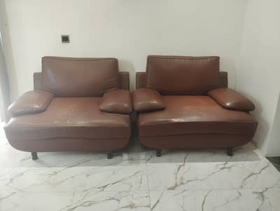 two seater and two ,one seater sofa faux leather/ bonded leather sofa