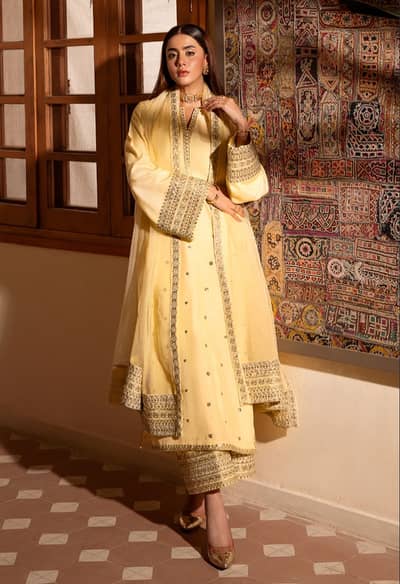 Yellow Dress – Pastel Yellow 3-Piece Silk Formal Suit